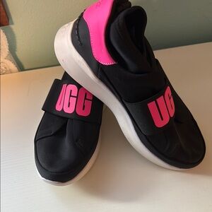 UGG Black and Pink Slip-On Sneakers